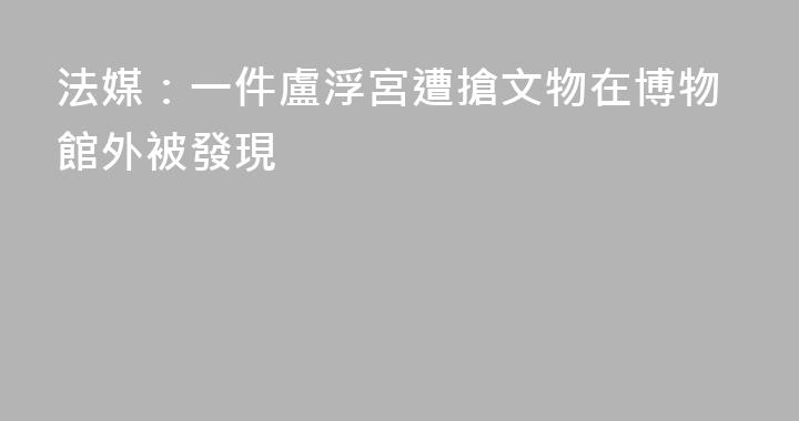 法媒：一件盧浮宮遭搶文物在博物館外被發現