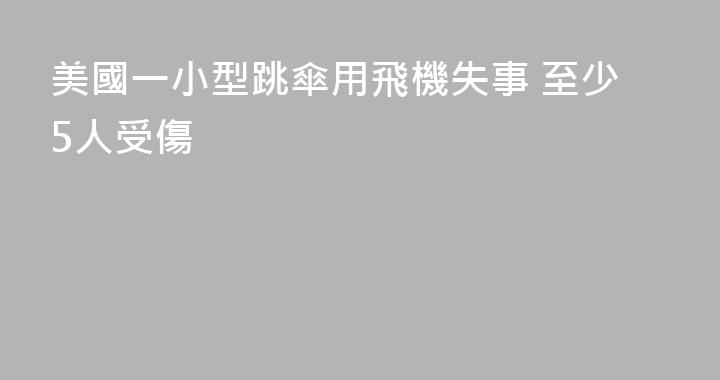 美國一小型跳傘用飛機失事 至少5人受傷