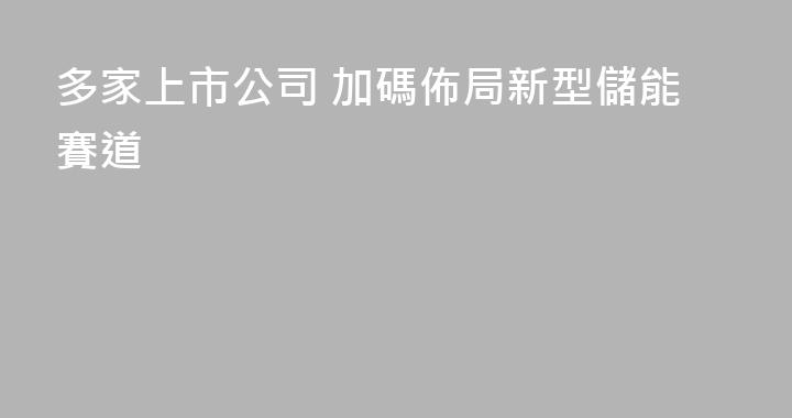 多家上市公司 加碼佈局新型儲能賽道