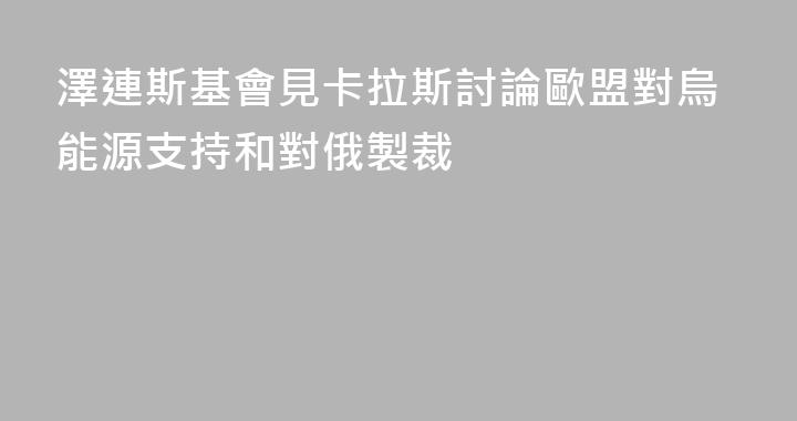 澤連斯基會見卡拉斯討論歐盟對烏能源支持和對俄製裁
