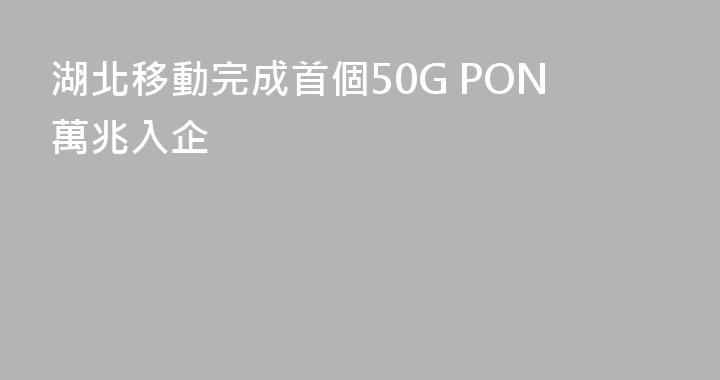 湖北移動完成首個50G PON萬兆入企