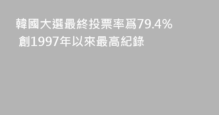 韓國大選最終投票率爲79.4% 創1997年以來最高紀錄