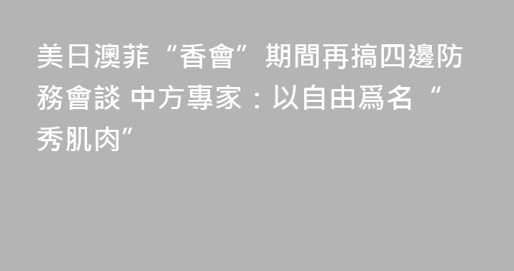 美日澳菲“香會”期間再搞四邊防務會談 中方專家：以自由爲名“秀肌肉”
