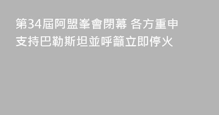第34屆阿盟峯會閉幕 各方重申支持巴勒斯坦並呼籲立即停火
