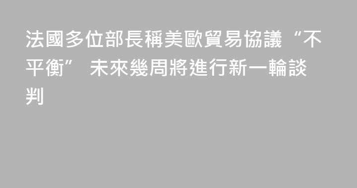 法國多位部長稱美歐貿易協議“不平衡” 未來幾周將進行新一輪談判
