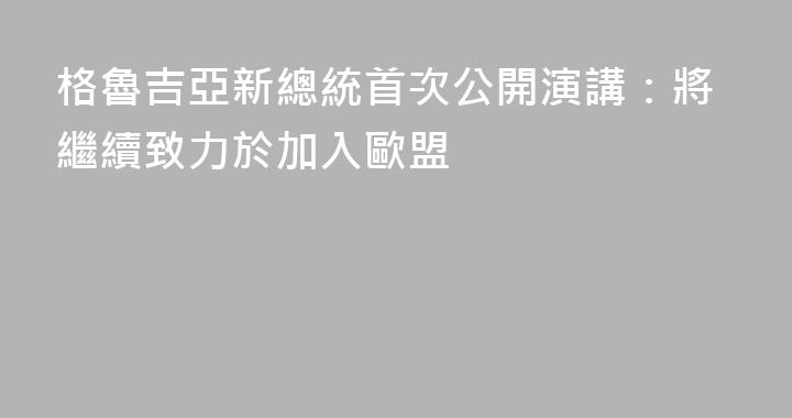 格魯吉亞新總統首次公開演講：將繼續致力於加入歐盟