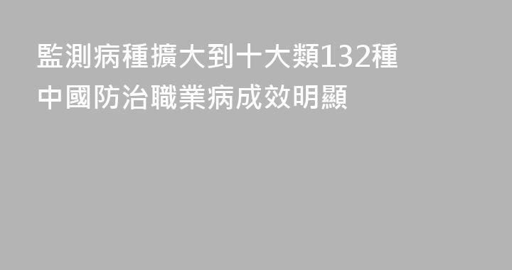 監測病種擴大到十大類132種 中國防治職業病成效明顯