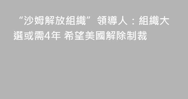 “沙姆解放組織”領導人：組織大選或需4年 希望美國解除制裁