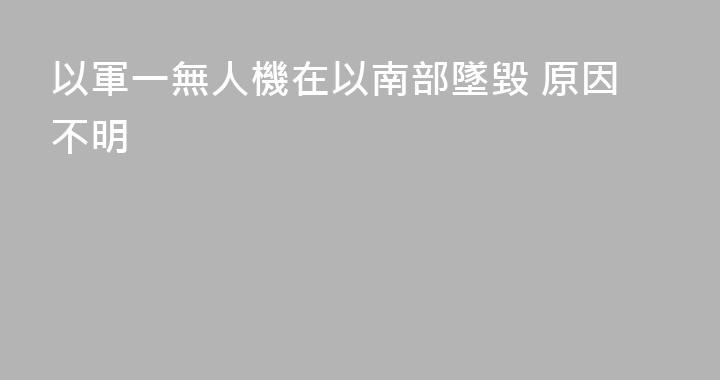 以軍一無人機在以南部墜毀 原因不明