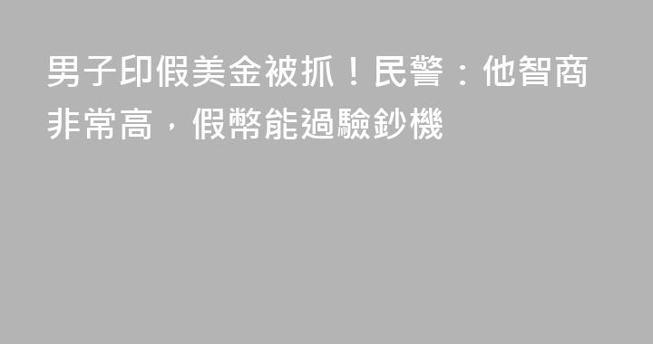 男子印假美金被抓！民警：他智商非常高，假幣能過驗鈔機