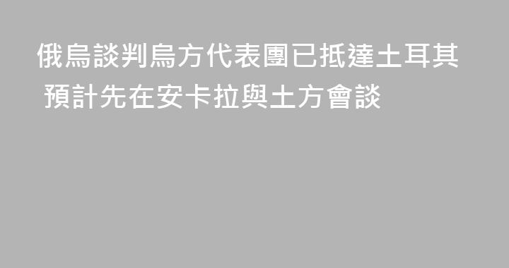 俄烏談判烏方代表團已抵達土耳其 預計先在安卡拉與土方會談