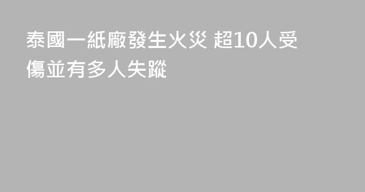 泰國一紙廠發生火災 超10人受傷並有多人失蹤