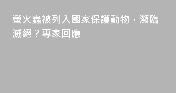 螢火蟲被列入國家保護動物，瀕臨滅絕？專家回應
