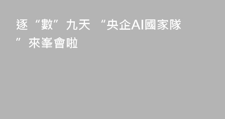 逐“數”九天 “央企AI國家隊”來峯會啦