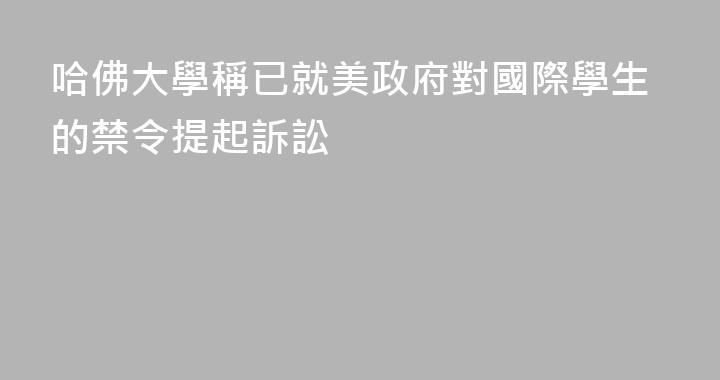 哈佛大學稱已就美政府對國際學生的禁令提起訴訟