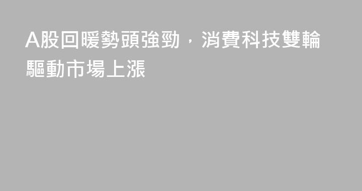 A股回暖勢頭強勁，消費科技雙輪驅動市場上漲