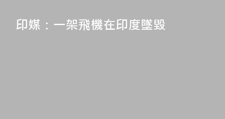 印媒：一架飛機在印度墜毀