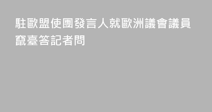 駐歐盟使團發言人就歐洲議會議員竄臺答記者問