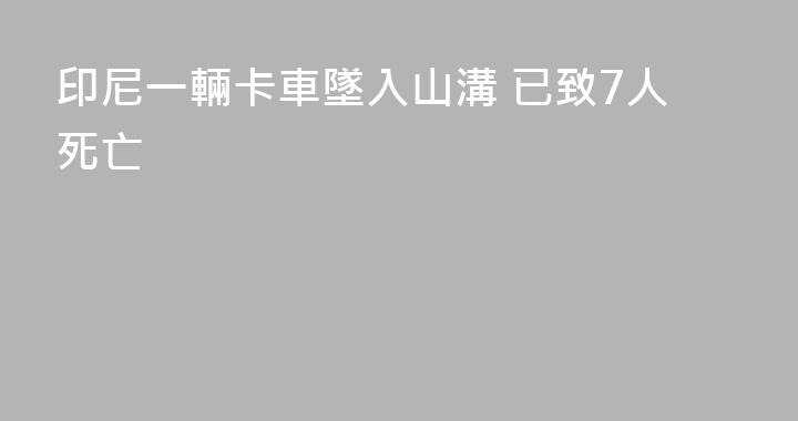 印尼一輛卡車墜入山溝 已致7人死亡