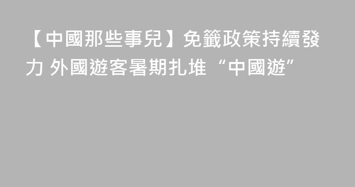 【中國那些事兒】免籤政策持續發力 外國遊客暑期扎堆“中國遊”