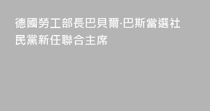 德國勞工部長巴貝爾·巴斯當選社民黨新任聯合主席