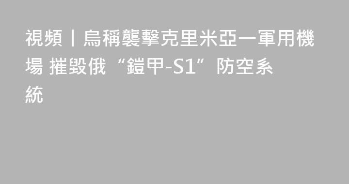 視頻丨烏稱襲擊克里米亞一軍用機場 摧毀俄“鎧甲-S1”防空系統