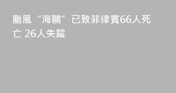 颱風“海鷗”已致菲律賓66人死亡 26人失蹤