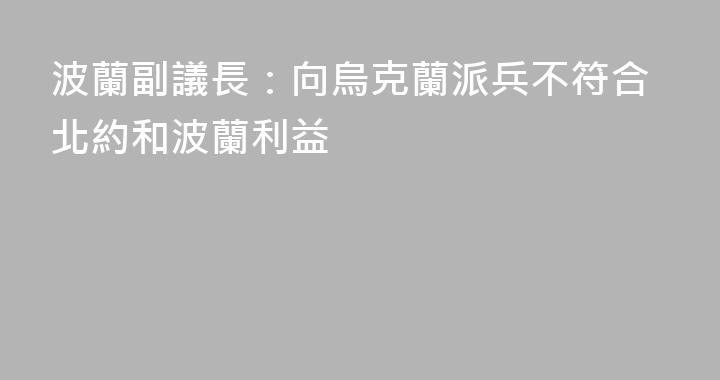 波蘭副議長：向烏克蘭派兵不符合北約和波蘭利益