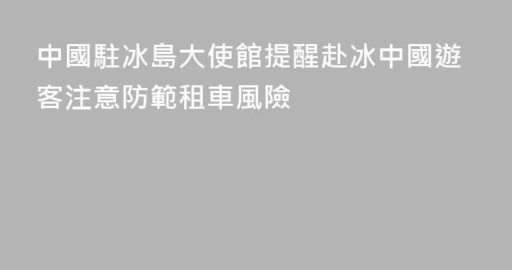 中國駐冰島大使館提醒赴冰中國遊客注意防範租車風險