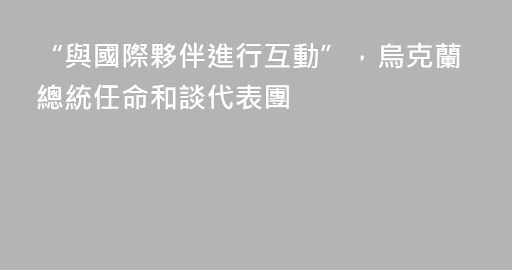 “與國際夥伴進行互動”，烏克蘭總統任命和談代表團