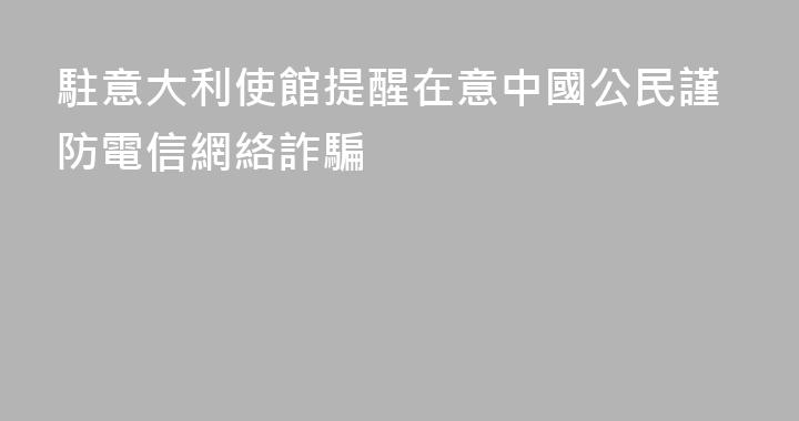 駐意大利使館提醒在意中國公民謹防電信網絡詐騙