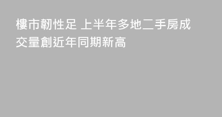 樓市韌性足 上半年多地二手房成交量創近年同期新高