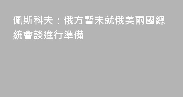 佩斯科夫：俄方暫未就俄美兩國總統會談進行準備