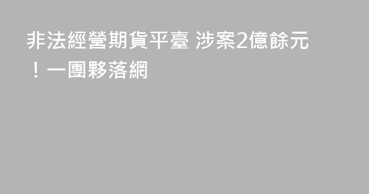 非法經營期貨平臺 涉案2億餘元！一團夥落網