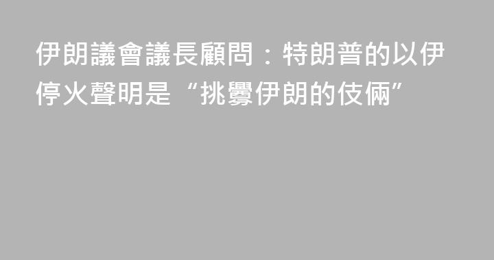 伊朗議會議長顧問：特朗普的以伊停火聲明是“挑釁伊朗的伎倆”