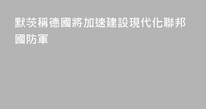 默茨稱德國將加速建設現代化聯邦國防軍