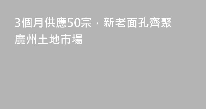 3個月供應50宗，新老面孔齊聚廣州土地市場