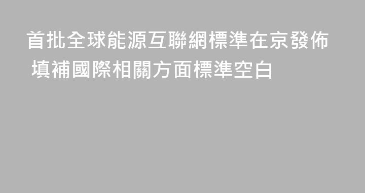 首批全球能源互聯網標準在京發佈 填補國際相關方面標準空白