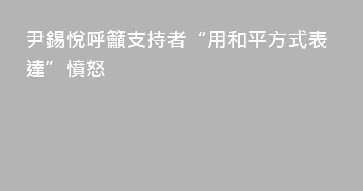 尹錫悅呼籲支持者“用和平方式表達”憤怒