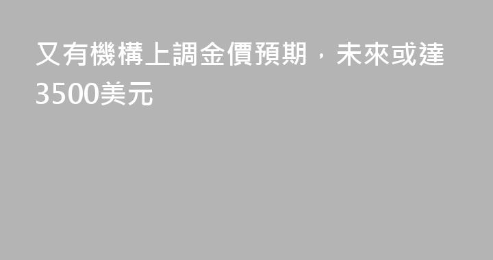 又有機構上調金價預期，未來或達3500美元