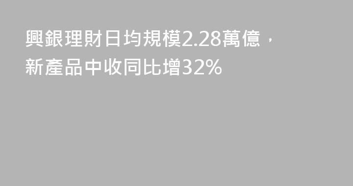 興銀理財日均規模2.28萬億，新產品中收同比增32%