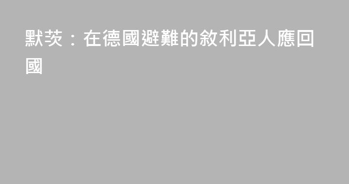 默茨：在德國避難的敘利亞人應回國