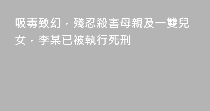 吸毒致幻，殘忍殺害母親及一雙兒女，李某已被執行死刑