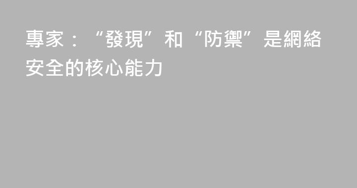 專家：“發現”和“防禦”是網絡安全的核心能力