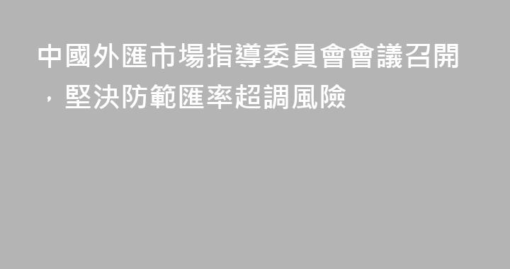 中國外匯市場指導委員會會議召開，堅決防範匯率超調風險