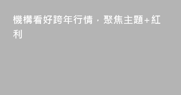 機構看好跨年行情，聚焦主題+紅利