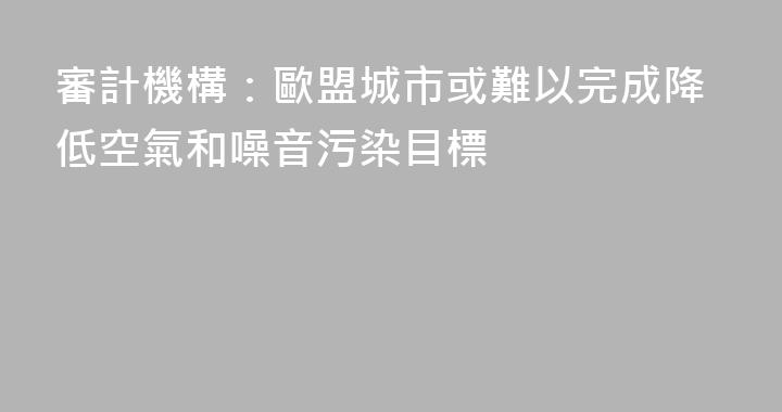 審計機構：歐盟城市或難以完成降低空氣和噪音污染目標