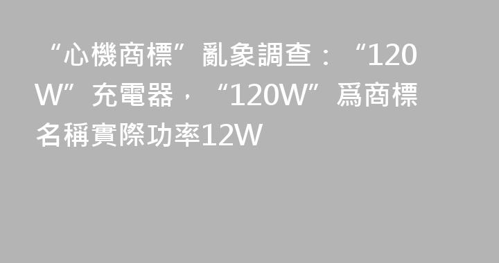 “心機商標”亂象調查：“120W”充電器，“120W”爲商標名稱實際功率12W