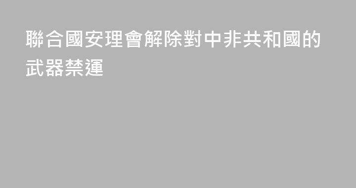 聯合國安理會解除對中非共和國的武器禁運