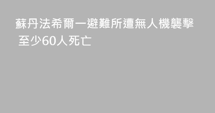 蘇丹法希爾一避難所遭無人機襲擊 至少60人死亡